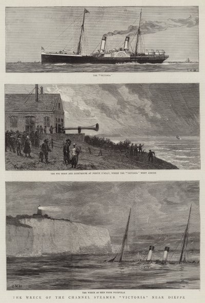 The Wreck of the Channel Steamer Victoria near Dieppe by Charles William Wyllie